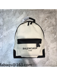 Balenciaga Navy Canvas Small Backpack White 2021 13