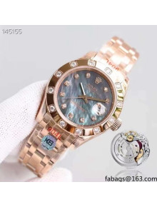 Rolex Pearlmaster Mechanical Watch 34mm for Women Pink Gold 2022 Top Quality