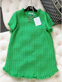 Chanel Tweed Dress Green 2022
