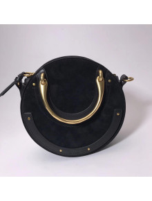 Chloe Small Pixie Bag in Suede & Smooth Calfskin Black 2017
