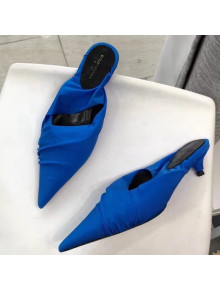 Balenciaga Satin Knife Mules Blue 2019 