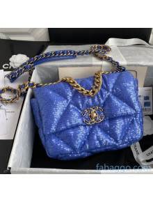 Chanel Sequins Chanel 19 Small Flap Bag AS1160 Blue 2020