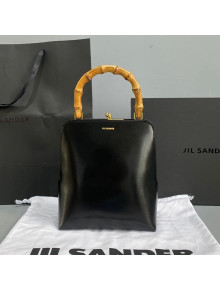 Jil Sander Calfskin Bamboo Top Handle Bag Black 2021 7145