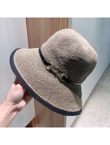 Gucci Straw Horsebit Bucket Hat Grey 2021 03
