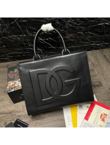 Dolce & Gabbana DG Beatrice Calfskin Tote Bag All Black 2021