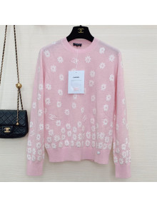 Chanel Knit Daisy Sweater Pink 2022 08
