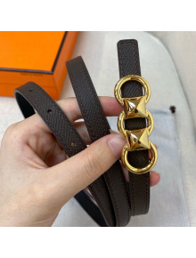 Hermes Mini Constance Reversible Leather Belt 13mm Coffee 2021