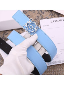 Loewe Grained Calfskin Belt 3.2cm Light Blue 2021