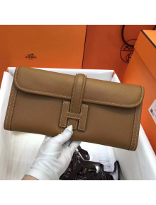 Hermes Jige Elan 29 Epsom Leather Clutch Bag Brown 2019