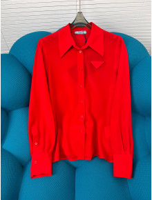 Prada Silk Shirt Red 2022 031232