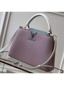 Louis Vuitton Taurillon Leather Capucines BB/PM Top Handle Bag M56299 Lilac/Blue