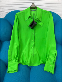 Prada Silk Shirt Green 2022 031233