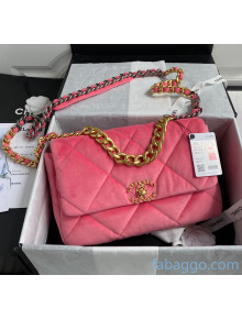 Chanel Velvet Chanel 19 Large Flap Bag AS1161 Pink 2020