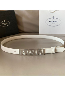 Prada Smooth Calfskin Belt with PRADA Buckle White 2021