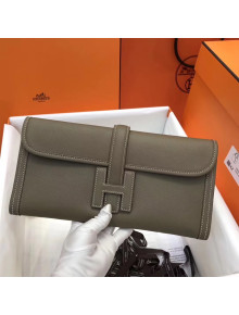 Hermes Jige Elan 29 Epsom Leather Clutch Bag Grey 2019