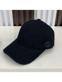 Gucci Canvas Baseball Hat with Double G Black 2021