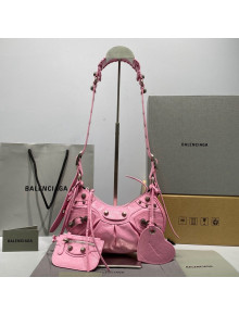 Balenciaga Le Cagole Lambskin XS Shoulder Bag Pink/Aged Silver 2021