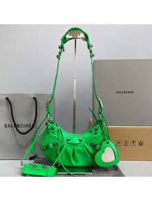 Balenciaga Le Cagole Lambskin XS Shoulder Bag Green/Aged Silver 2021