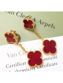 Van Cleef & Arpels Two Clovers Earrings 2061212 Red 2020