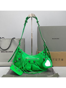 Balenciaga Le Cagole Lambskin Small Shoulder Bag Green/Aged Silver 2021