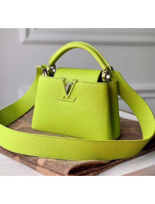 Louis Vuitton Taurillon Leather Capucines MIni Top Handle Bag M55985 Chartreuse Green