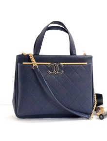 Chanel Grained Calfskin Lady Coco Small Shopping Bag A57563 Blue 2018