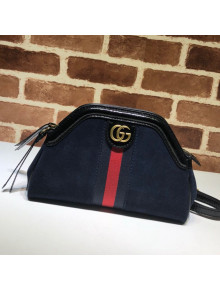 Gucci RE(BELLE) Suede Small Shoulder Bag ‎524620 Dark Blue 2018