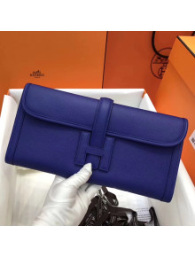Hermes Jige Elan 29 Epsom Leather Clutch Bag Electric Blue 2019