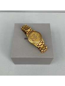 Balenciaga BB. Large Watch-Shaped Bracelet Gold 2021