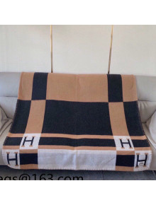 Hermes Cashmere Blanket 135x165cm Camel Brown 2021 21100787