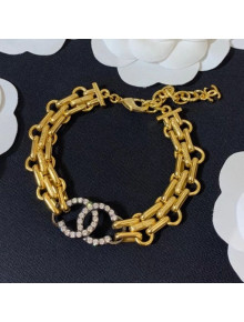 Chanel Crystal Chain Bracelet Gold 2020