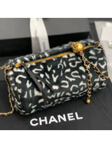Chanel Leopard Print Small Bowling Bag with Metal Ball AS1899 Black 2020