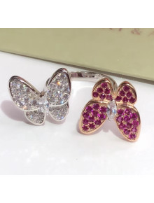 Van Cleef & Arpels Butterfly Ring 14  Pink/Silver 2020