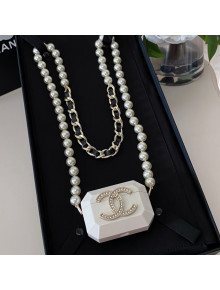 Chanel Airpods Case Necklace AB6425 White 2021
