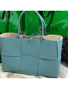 Bottega Veneta Arco Tote Bag in Maxi-Woven Lambskin Light Blue 2020 614486