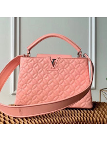 Louis Vuitton Capucines PM Monogram Flower Top Handle Bag M55366 Pink 2019