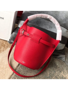 Celine Big Bag Nano Bucket Bag in Grained Calfskin Red 2019
