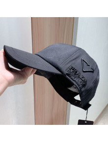 Prada Canvas Baseball Hat Black 2021 07