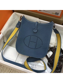 Hermes Evelyne Mini Bag in Original Togo Leather 17cm Denim Blue