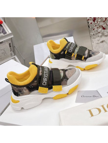 Dior D-Wander Sneakers Yellow Camouflage Fabric 2021