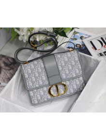 Dior 30 Montaigne CD Flap Bag in Grey Oblique Jacquard Canvas 2021