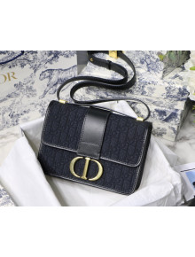 Dior 30 Montaigne CD Flap Bag in Black Oblique Jacquard Canvas 2021