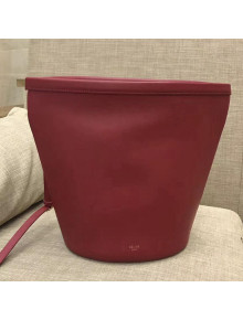 Celine Calfskin Bucket Bag Burgundy 2018