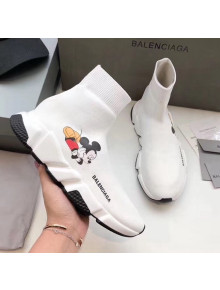 Balenciaga Mickey Knit Sock Speed Trainer Sneaker White 2020