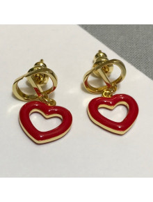 Dior Dioramour Earrings Gold/Red 2021 082411