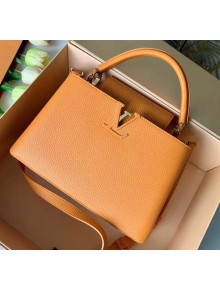 Louis Vuitton Taurillon Leather Capucines PM Top Handle Bag M42259 Orange 2020