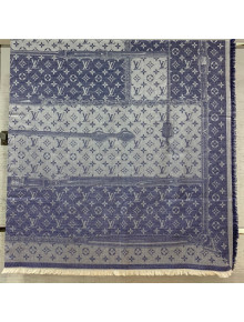 Louis Vuitton Monogram Sqaure Scarf 142x142cm Blue 2021 44