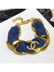 Chanel Denim Bracelet AB3351 Blue/Gold 2020