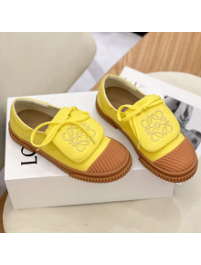 Loewe Canvas Sneakers with Embroidered Logo Yellow 2021