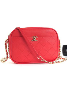 Chanel Lambskin Casual Trip Medium Camera Case Bag AS0140 Red 2019